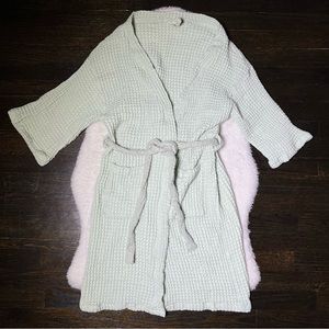 Bathen Mint Light Green Waffle Knit Kimono Spa Robe